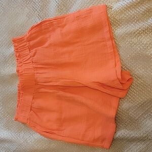 NWT Macy's Aruba Blue high waisted gauze shorts in coral size L